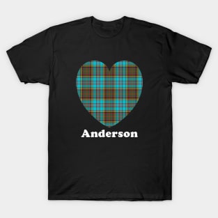 The ANDERSON Family Tartan 'Love Heart' Design T-Shirt